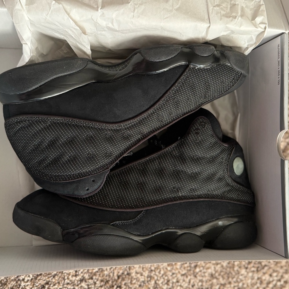 Black Cat Retro Jordan 13 Athletic Sneakers